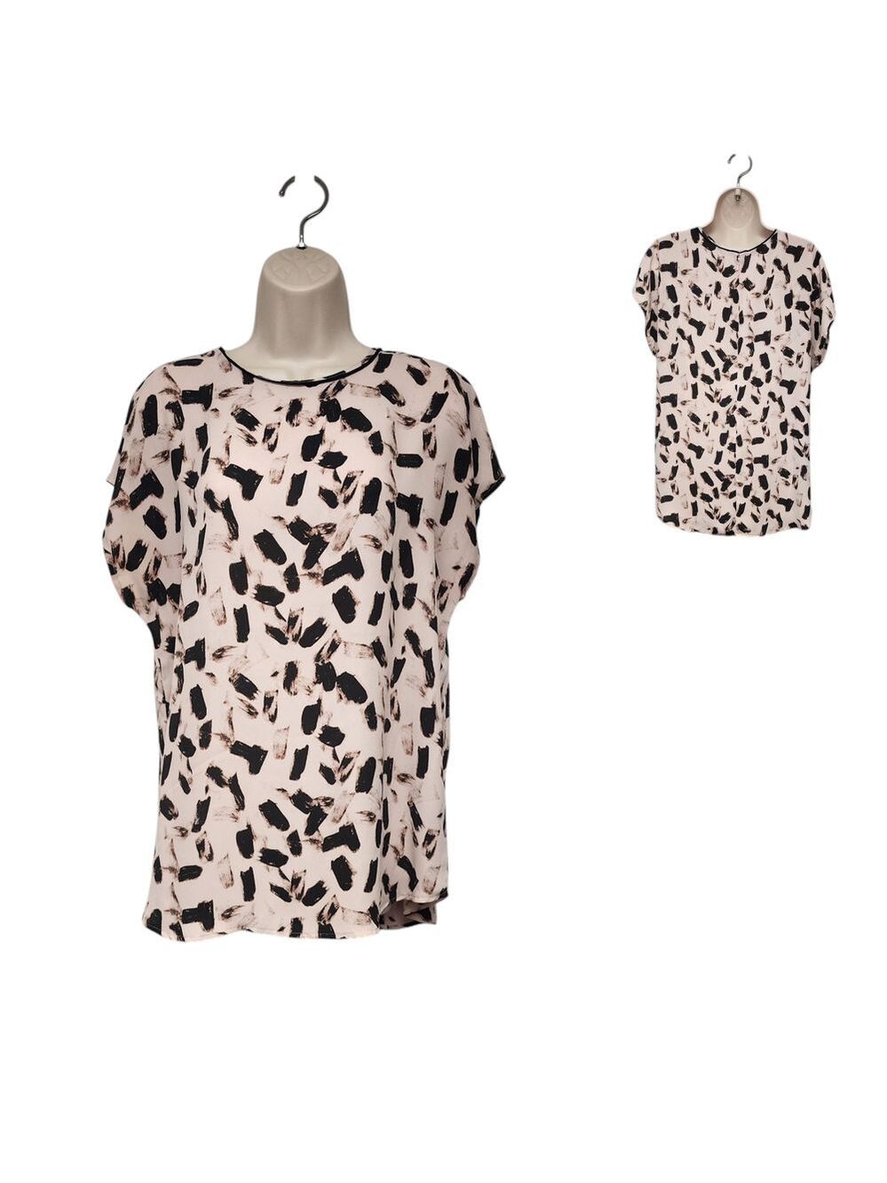 Banana Republic ABSTRACT-PRINT TOP Sleeveless Tunic Blouse  Color Pink/Brown M